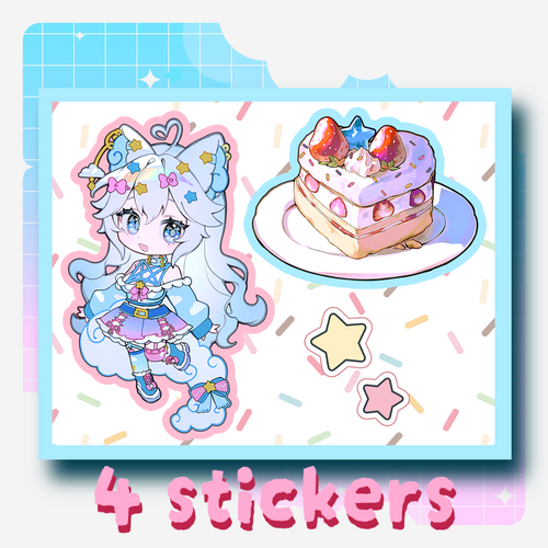 PREORDER Nyabi Nya Broken Star Holographic Sticker Sheet
