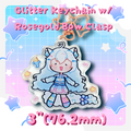 Nyabi Nya Glitter Keychain W/ RoseGold Bow Clasp