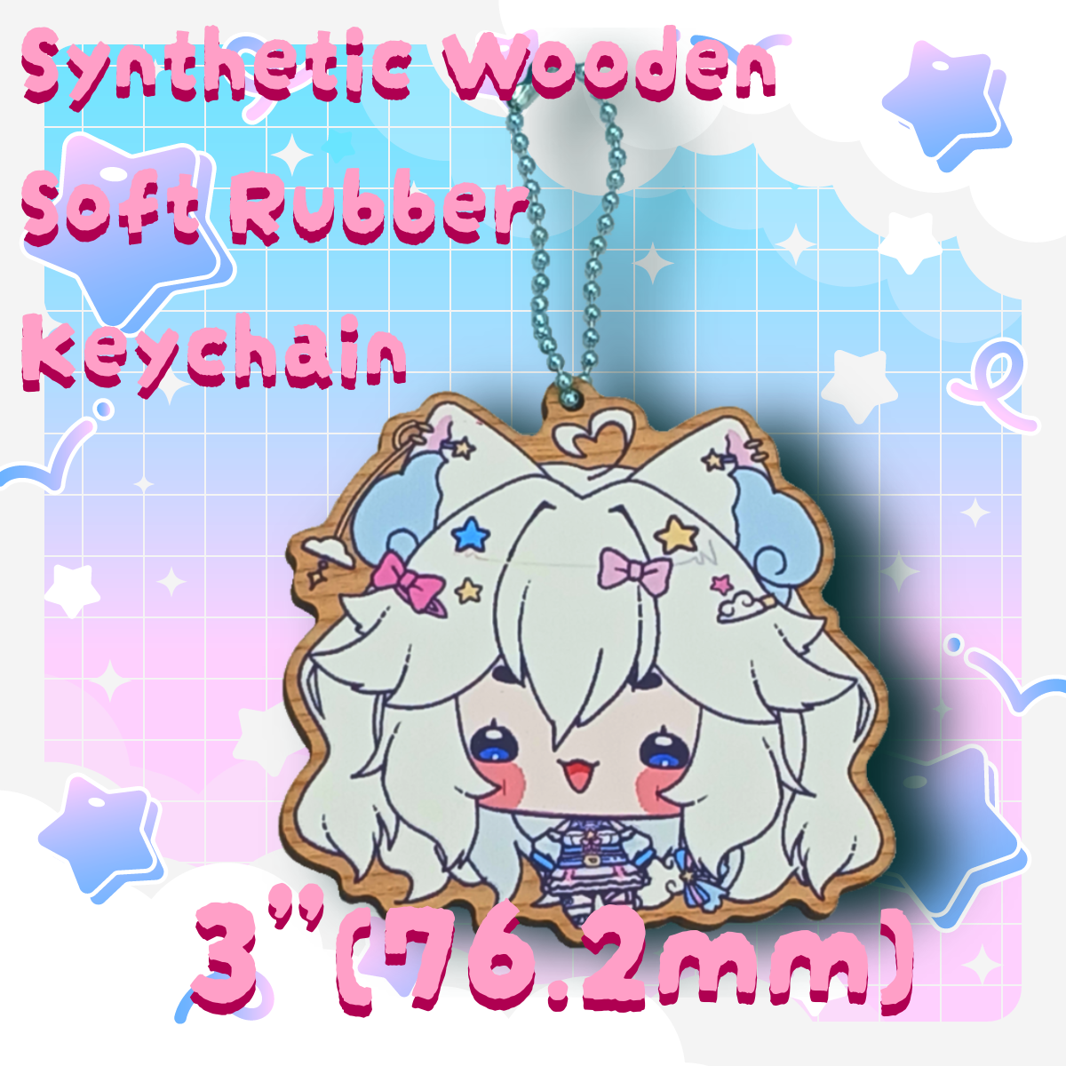 NEW! Nyabi Nya Synthetic Wooden Soft Rubber Keychain